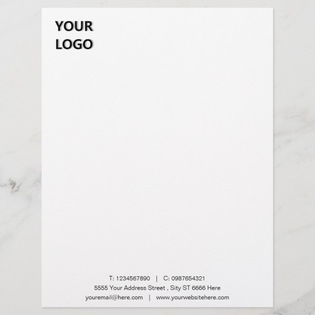 Personlig Anpassningsbar Business Letterhead-mall Brevhuvud (Framsida)