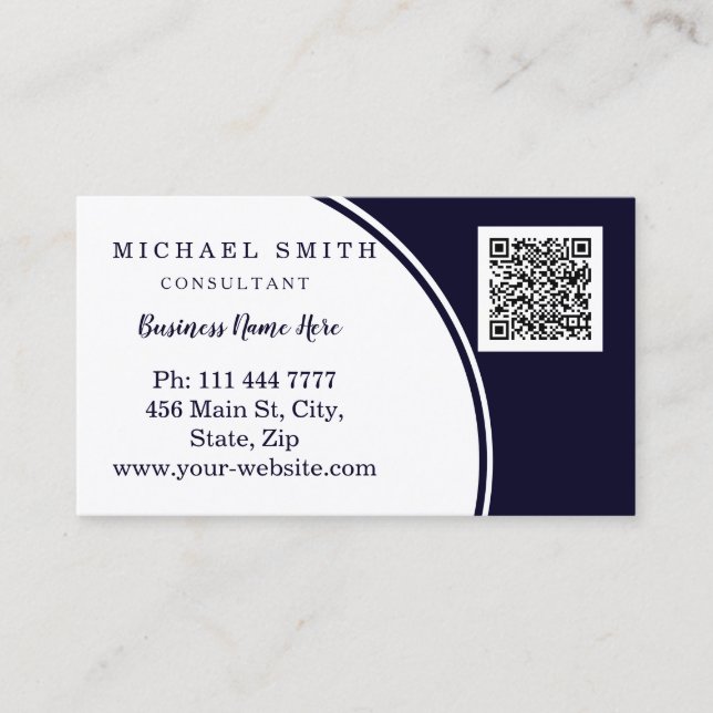 Personlig Anpassningsbar Business Logotyp QR-kod - Visitkort (Framsida)