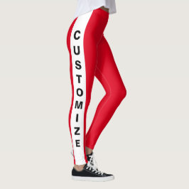 Personlig Anpassningsbar Chic Snyggt röd vit Leggings
