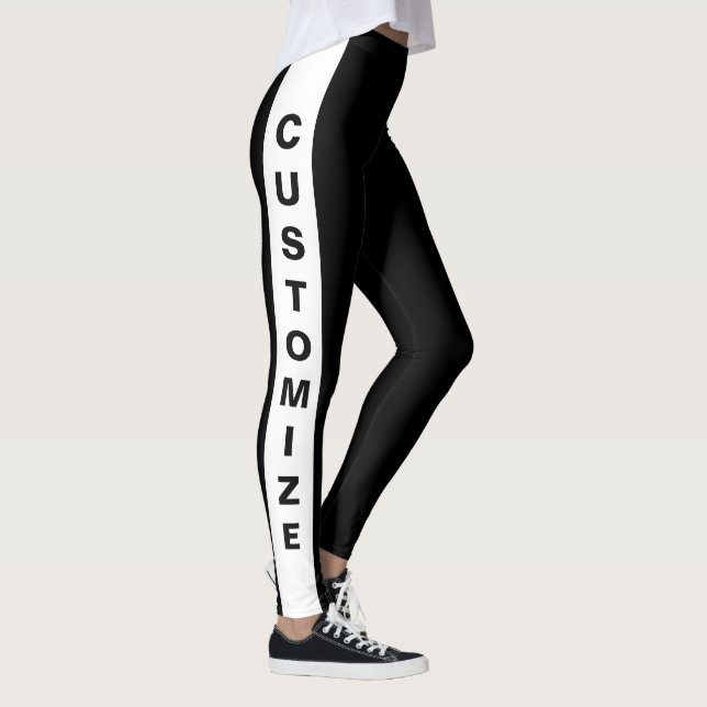 Personlig Anpassningsbar Chic Snyggt Svartvit  Leggings (Höger)