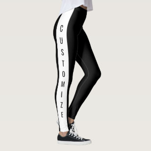 Personlig Anpassningsbar Chic Snyggt Svartvit  Leggings