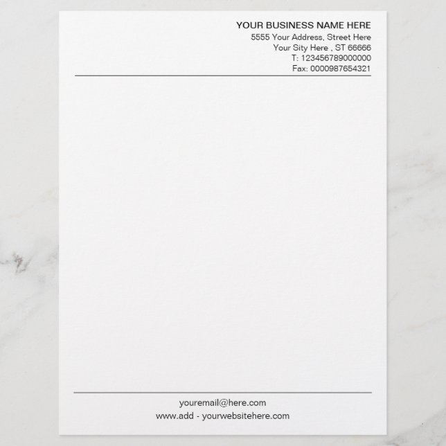 Personlig Anpassningsbar Company Letterhead Busine Brevhuvud (Framsida)