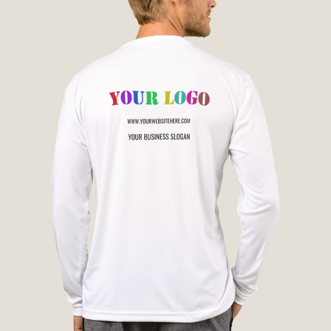 Personlig Anpassningsbar Company Logotyp and Text  T Shirt (Baksida)