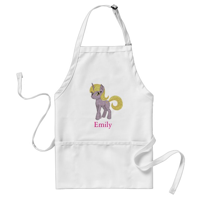 Personlig Anpassningsbar Cute Unicorn med Pony Förkläde (Framsidan)