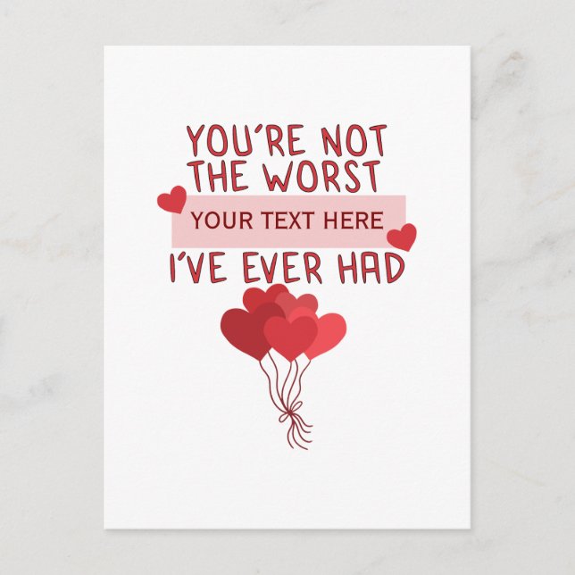 Personlig Anpassningsbar Cute Valentines day Vykort (Framsida)