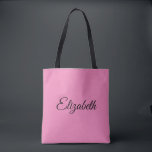 Personlig Anpassningsbar din egen Rosa för Namn El Tygkasse<br><div class="desc">Byt ut Namn-skript här Elegant,  Modern Minimalistic Design Template Rosa Shopping Shoulder Tote Bag.</div>