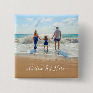 Personlig Anpassningsbar din foto- och textknapp Knapp