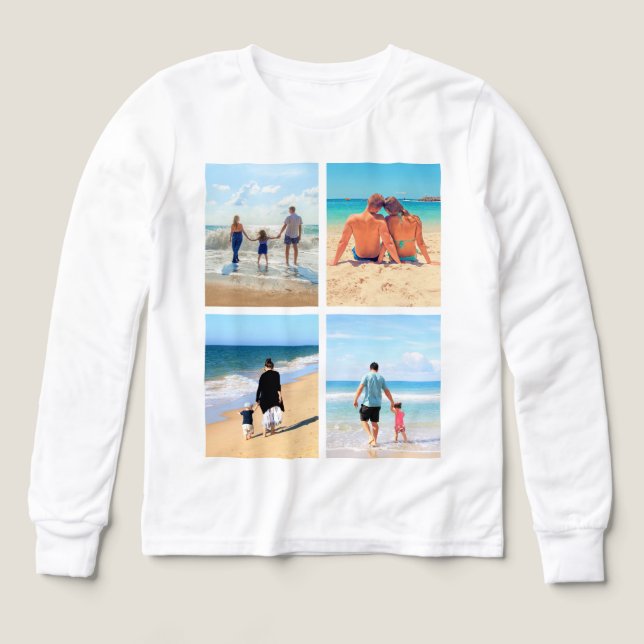 Personlig Anpassningsbar din fotokollage T Shirt (Design framsida)