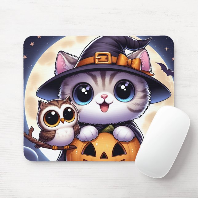 Personlig anpassningsbar ditt eget foto Halloween  Musmatta (Med mus)