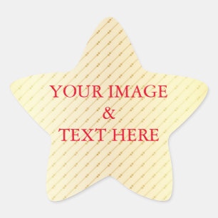 Personlig Anpassningsbar ditt eget foto och text G Stjärnformat Klistermärke