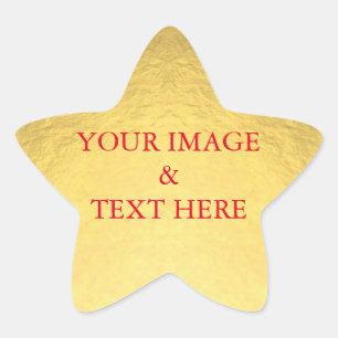 Personlig Anpassningsbar ditt eget foto och text G Stjärnformat Klistermärke