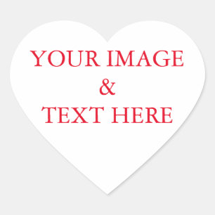 Personlig Anpassningsbar eget foto och egen text Hjärtformat Klistermärke