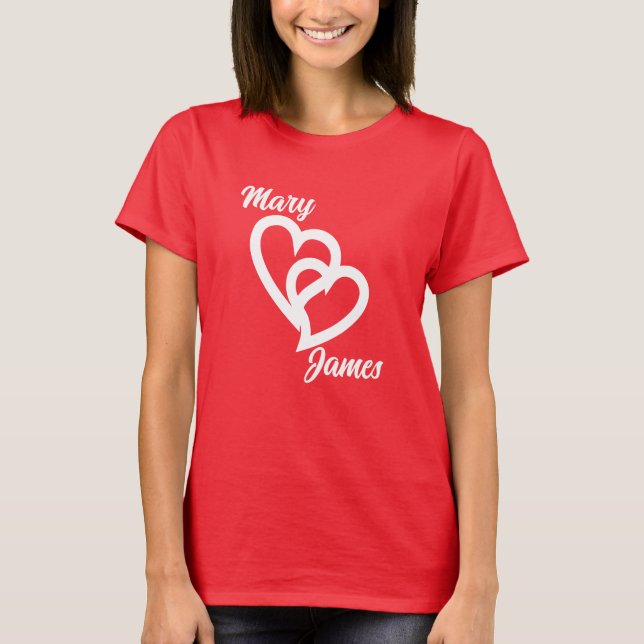 Personlig Anpassningsbar Ett par hjärtans dag-gåva T Shirt (Framsida)