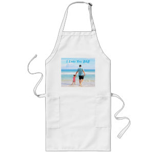 Personlig Anpassningsbar Foto Apron med text i Pap Långt Förkläde