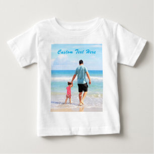 Personlig Anpassningsbar Foto Baby T-Shirt med tex