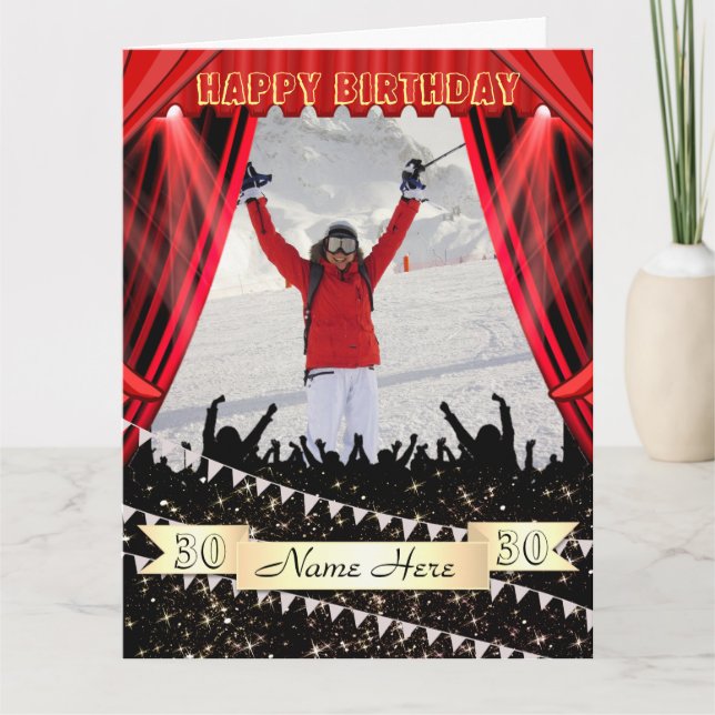 Personlig Anpassningsbar Foto Birthday Card Idea Kort (Framsida)