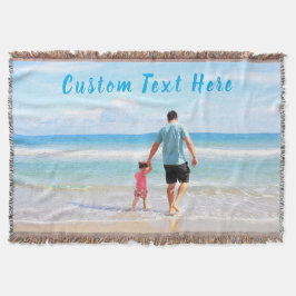 Personlig Anpassningsbar - foto och omformad textp Filt