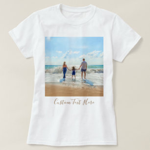 Personlig Anpassningsbar Foto T-skift med text T Shirt
