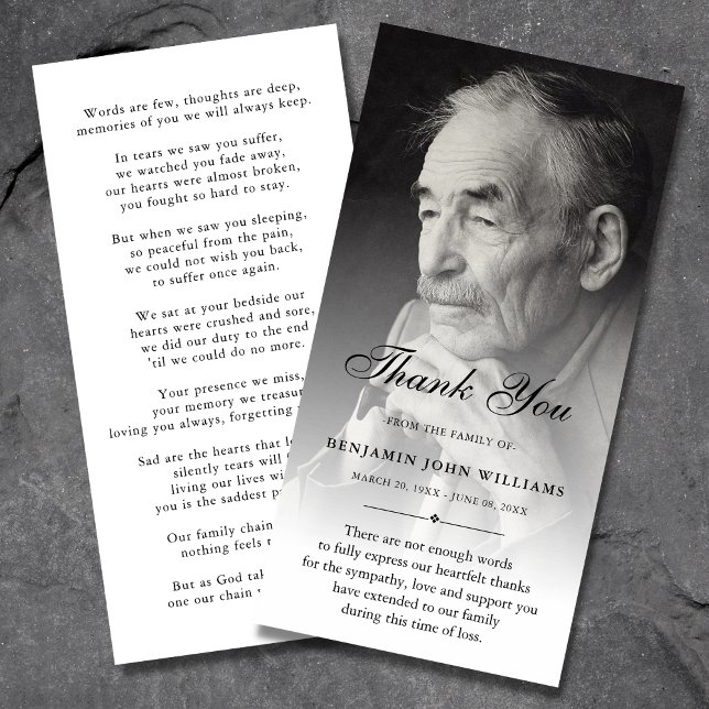 Personlig Anpassningsbar Fotosympati Tack Död Kort (Skapare uppladdad)