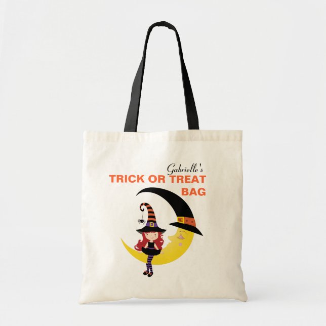 Personlig Anpassningsbar Halloween Bus eller godis Tygkasse (Framsidan)