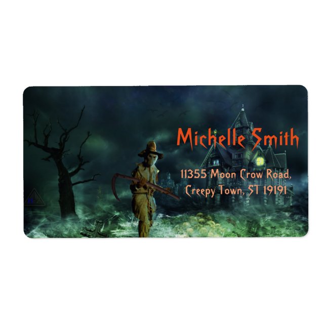 Personlig Anpassningsbar Halloween Skull man med H Fraktsedel (Framsidan)