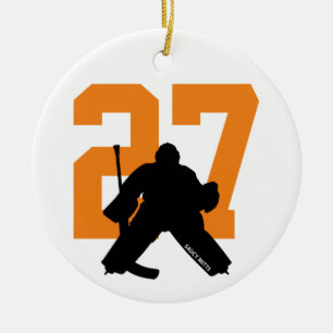 Personlig Anpassningsbar Hockey Goalie Number, Ora Julgransprydnad Keramik