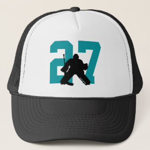 Personlig Anpassningsbar Hockey Goalie Number Teal Keps