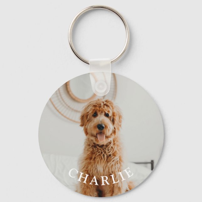 Personlig Anpassningsbar Hund Pet Photo Keepsak Nyckelring (Framsida)