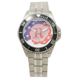 Personlig Anpassningsbar Initial USA Patriotic USA Armbandsur