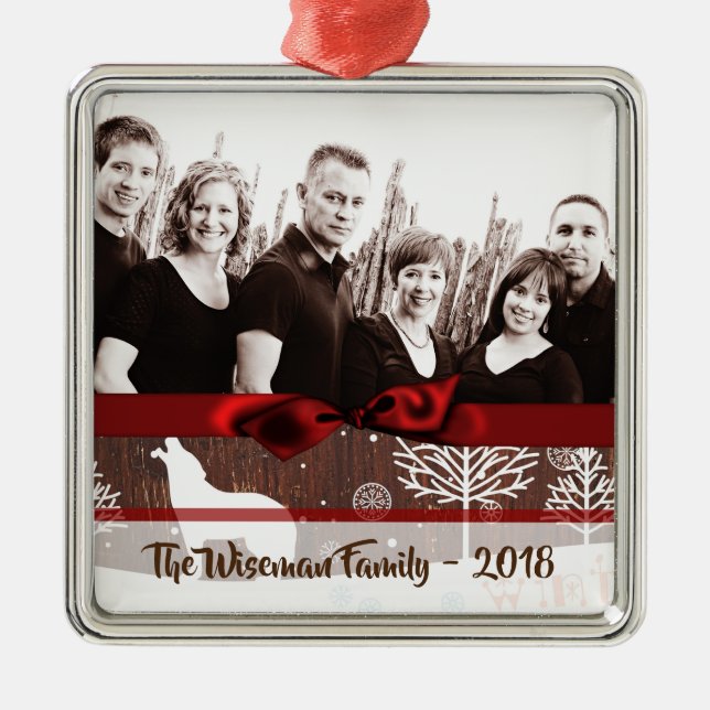Personlig Anpassningsbar Jul Hjort PHOTO Ornament (Framsidan)