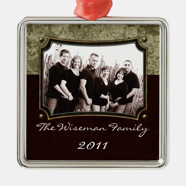 Personlig Anpassningsbar Julphoto Ornament (Framsidan)