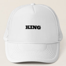Personlig Anpassningsbar Kung Text namn White Färg Keps