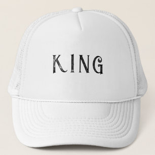 Personlig Anpassningsbar Kung Text namn White Färg Keps