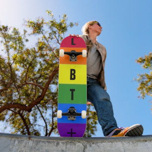 Personlig anpassningsbar LGBTQ Pride Regnbåge Mini Skateboard Bräda 18,5 Cm