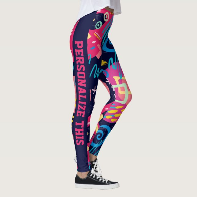 Personlig Anpassningsbar Made Abstrakt Graffiti Ar Leggings (Höger)