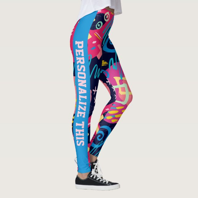 Personlig Anpassningsbar Made Abstrakt Graffiti Ar Leggings (Höger)