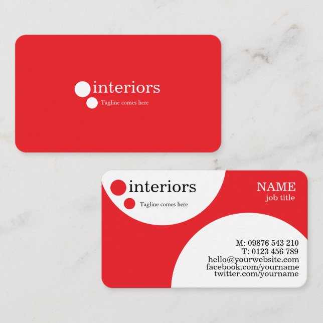 Personlig Anpassningsbar - minimalistisk modern In Visitkort (Fram/baksida)