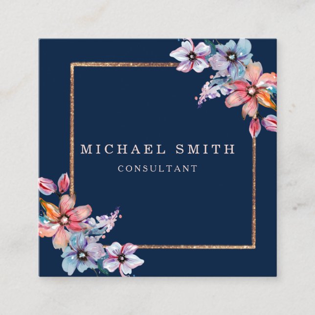 Personlig Anpassningsbar - minimalistisk modern QR Fyrkantigt Visitkort (Framsida)