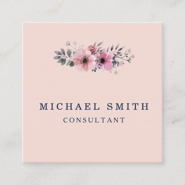 Personlig Anpassningsbar - minimalistisk modern QR Fyrkantigt Visitkort (Framsida)