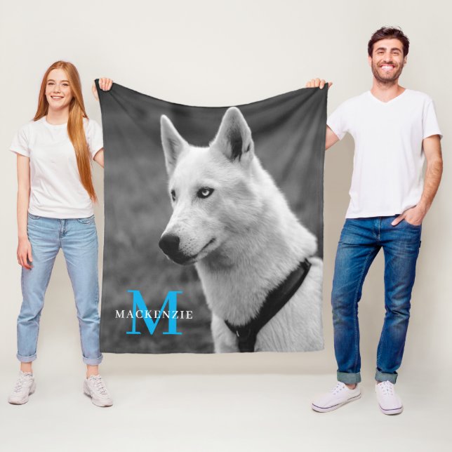 Personlig Anpassningsbar Monogram Elegant Hund Pet Fleecefilt (På plats)