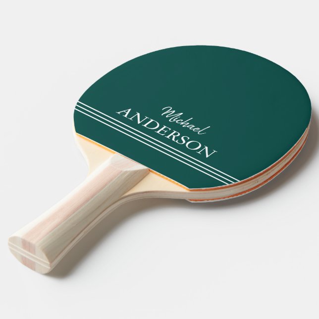Personlig Anpassningsbar monogram på Grönt Pingisracket (Frontvinkel)
