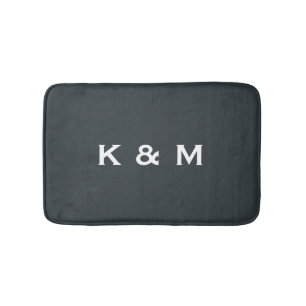 Personlig Anpassningsbar Monogrammed Gunmetal Badrumsmatta