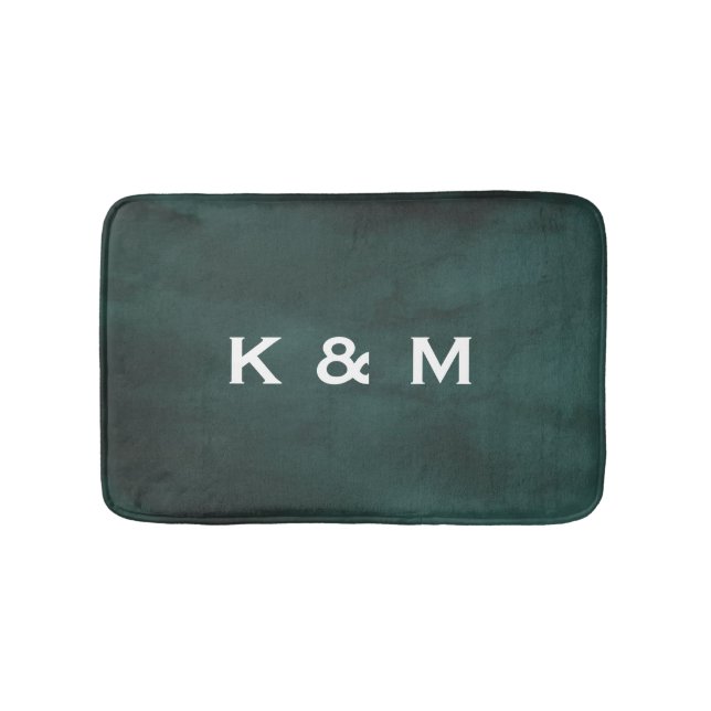 Personlig Anpassningsbar Monogrammed Mörk Slate Gr Badrumsmatta (Framsidan)