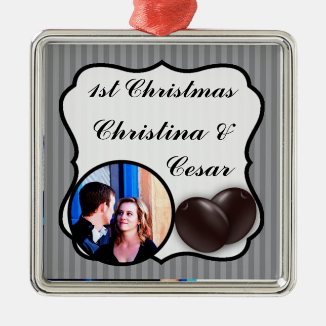 Personlig Anpassningsbar Ornament Black Olive Gråt (Framsidan)