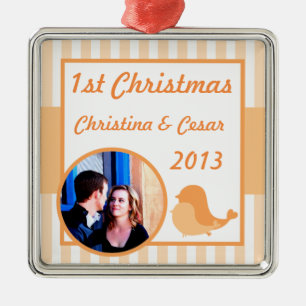 Personlig Anpassningsbar Ornament Love birds Peach