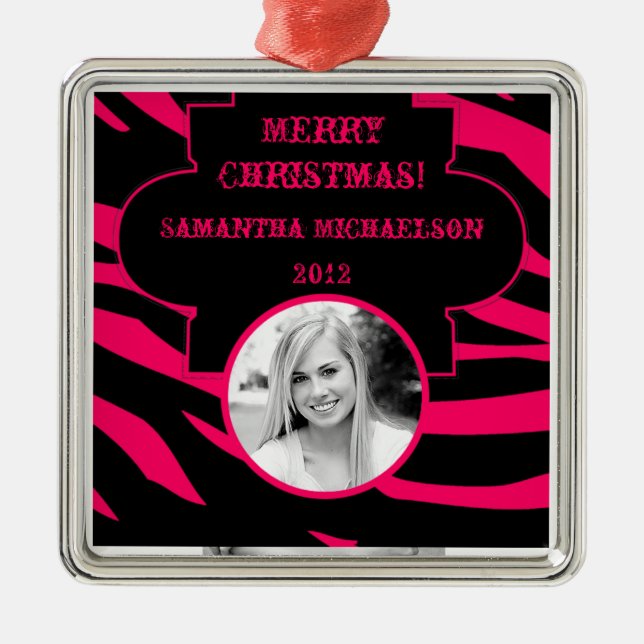 Personlig Anpassningsbar Ornament Shock rosa Black (Framsidan)