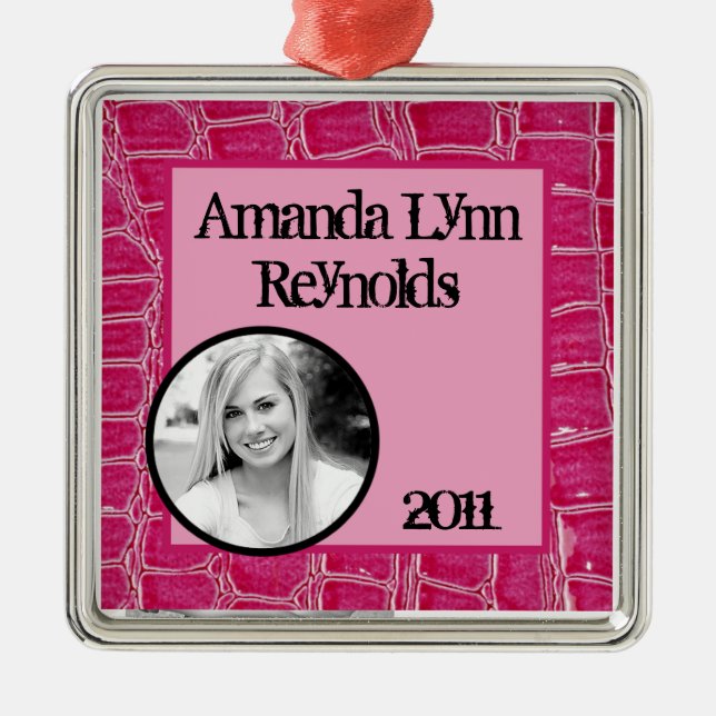 Personlig Anpassningsbar Ornament Shock rosa Croc  (Framsidan)