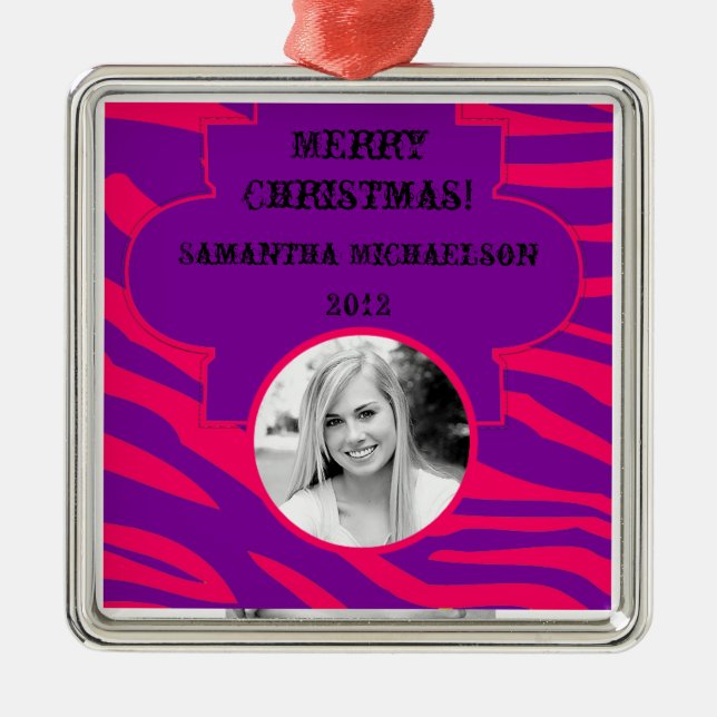 Personlig Anpassningsbar Ornament Shock rosa Lila  (Framsidan)