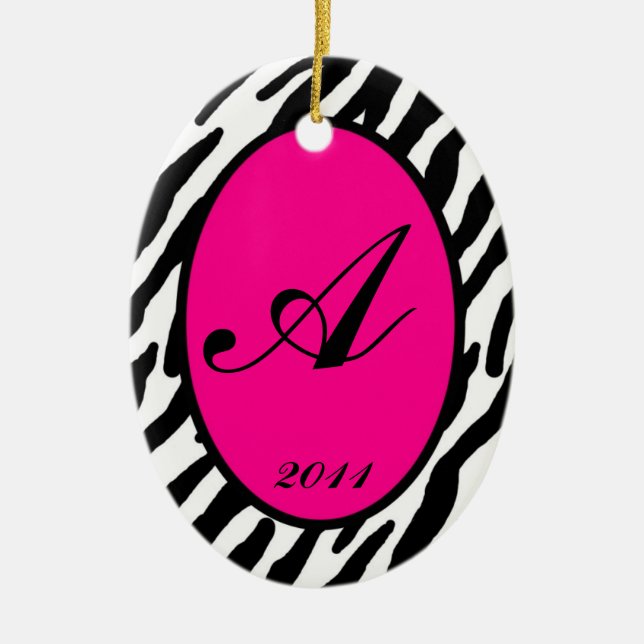Personlig Anpassningsbar Ornament Shock rosa Zebra (Framsidan)