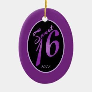 Personlig Anpassningsbar Ornament Sweet 16 Lila Li
